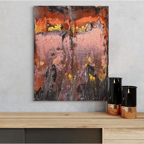Titled Infernal Twins Acrylic Abstract Art Painting 16 x 20 in on Canvas